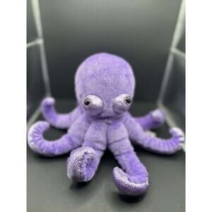 Aurora PURPLE OCTOPUS 5.5” tall x 10” across sea ocean STUFFED ANIMAL STUFFY